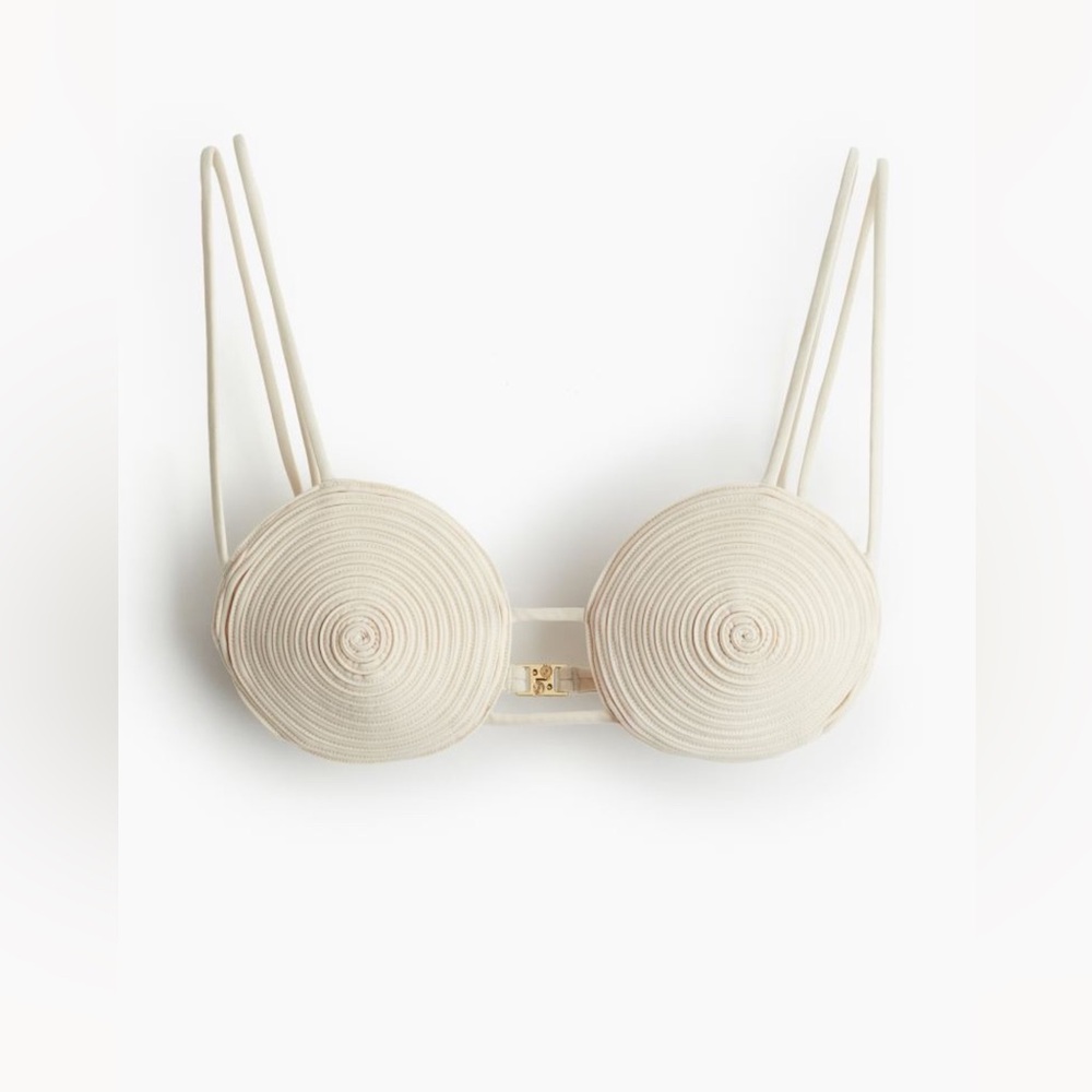 H&M studio resort collection Spiral-seam Bikini Top- tie bikini bottom